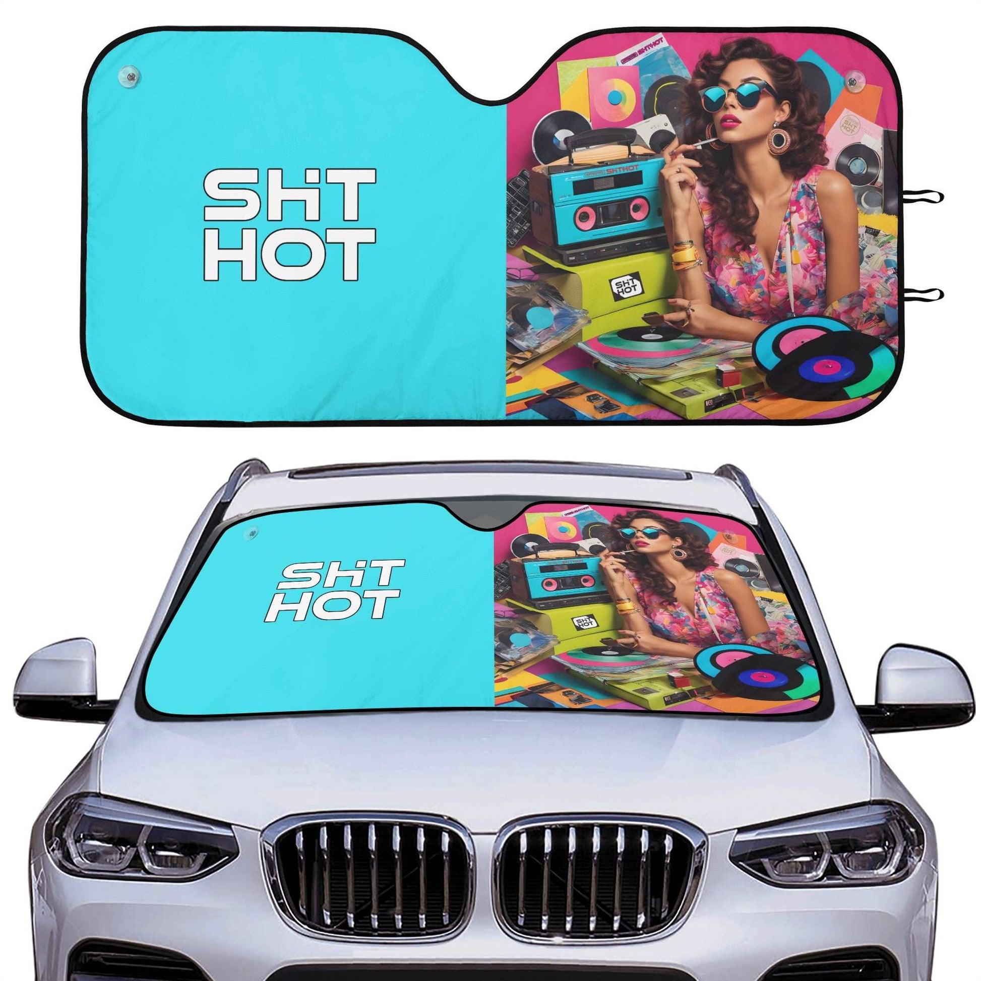 UV Windscreen Shades for Cars and SUVs – Retro Girl by ShitHot, stylish UV protection. theshithotcompany