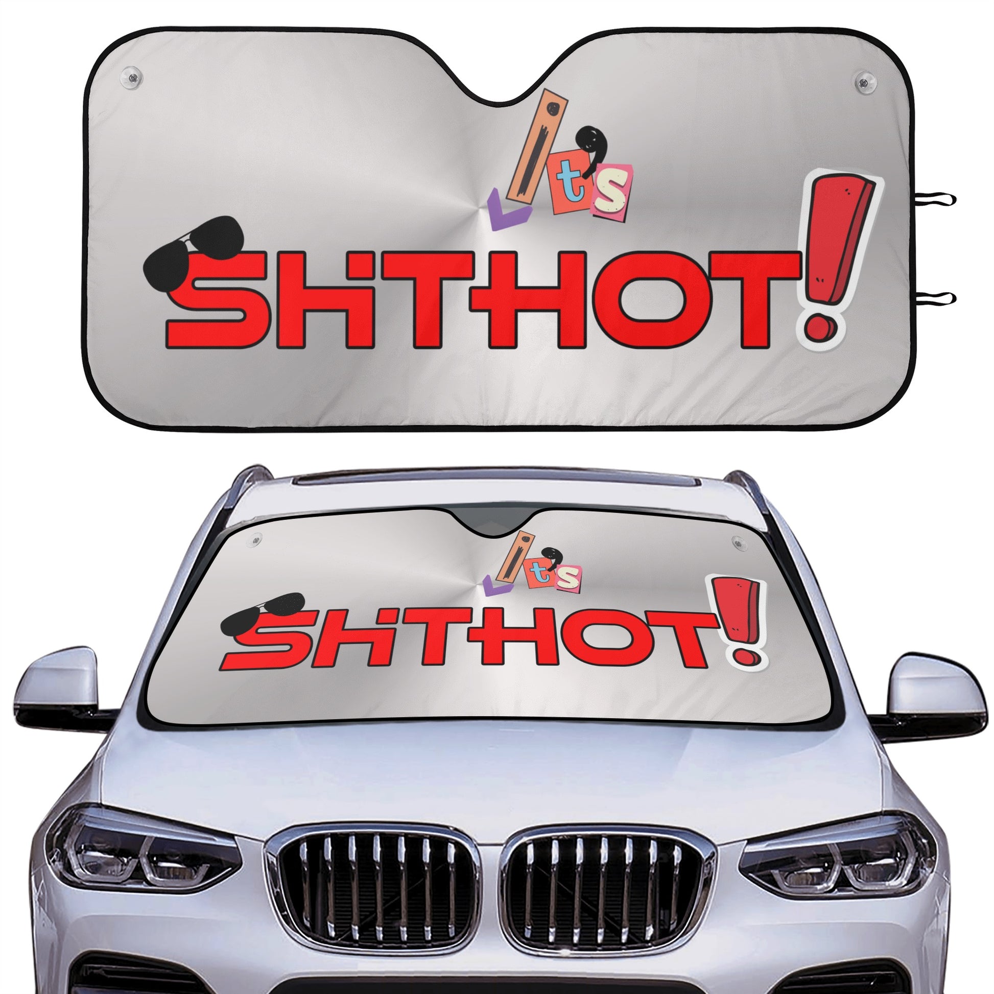Vehicle Sun Shade - Shit its Hot Red - theshithotcompany