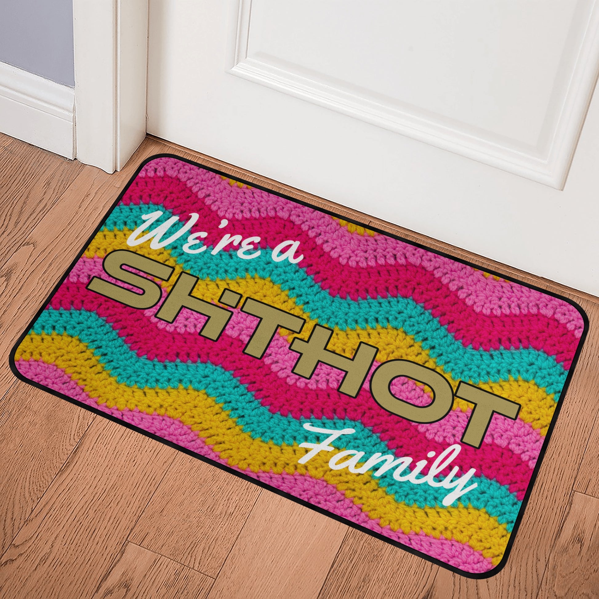 ShitHot Doormat Crochet - We're A ShitHot Family