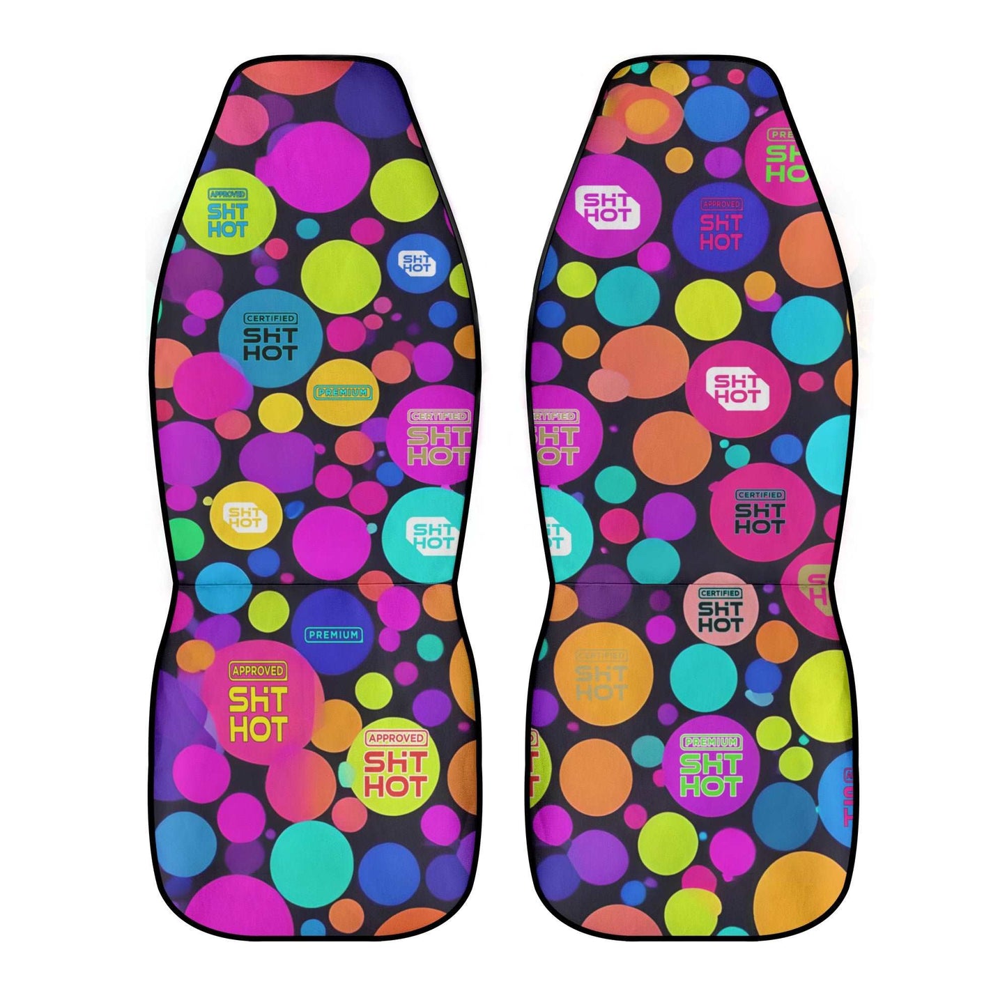 Bubble Burst: "ShitHot Personalized Front Car Seat Covers - Bubble Burst design for fun car aesthetics." theshithotcompany