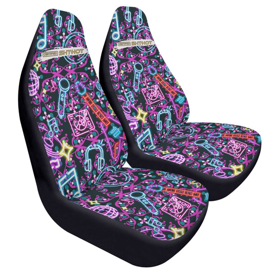 ShitHot Customizable Front Car Seat Covers - Air Jam Neon Blue