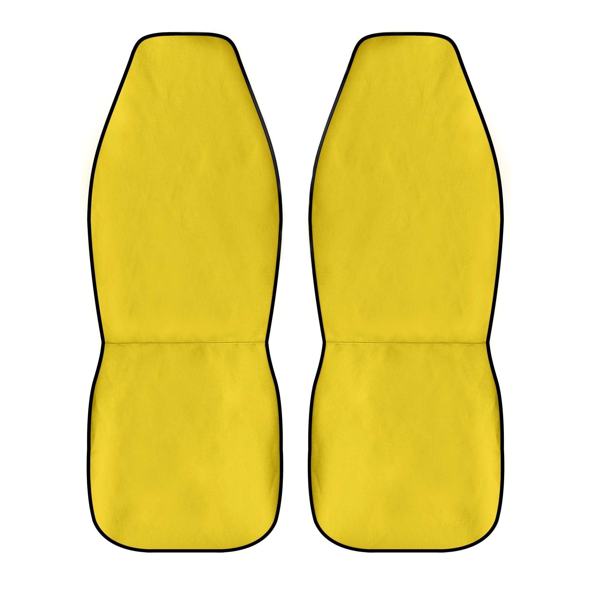 "ShitHot Personalized Front Car Seat Covers - Yellow for a sunny and bright interior." theshithotcompany