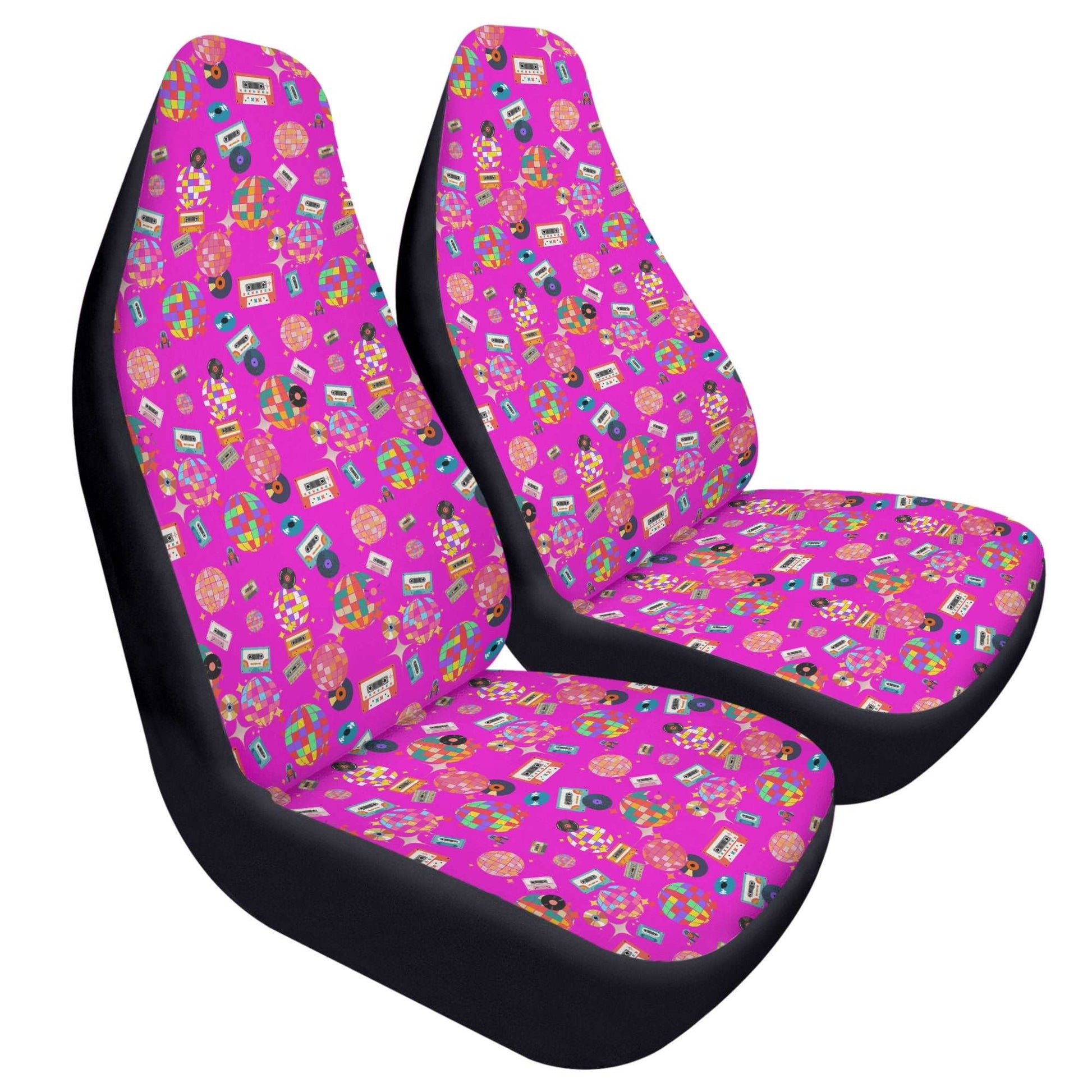 ShitHot Customizable Front Car Seat Covers - Barbie Discotheque