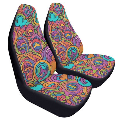  "ShitHot Personalized Front Car Seat Covers - Peace design for a calming vibe." theshithotcompany