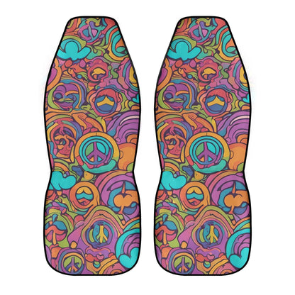  "ShitHot Personalized Front Car Seat Covers - Peace design for a calming vibe." theshithotcompany