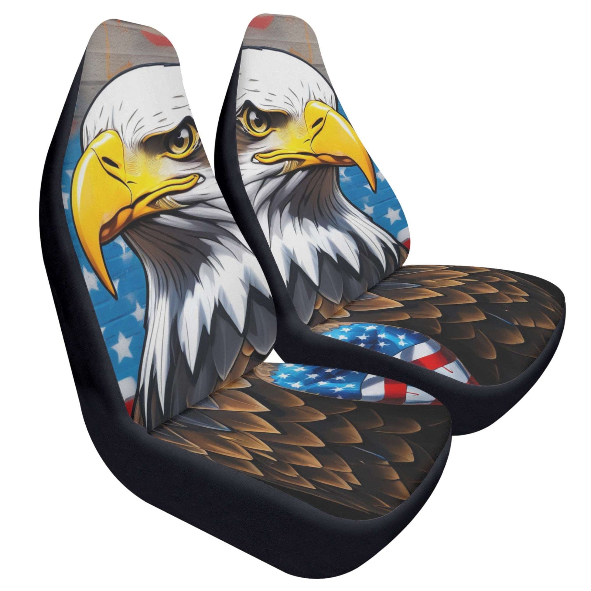 American Eagle: "ShitHot Personalized Front Car Seat Covers - American Eagle for patriotic car lovers." theshithotcompany