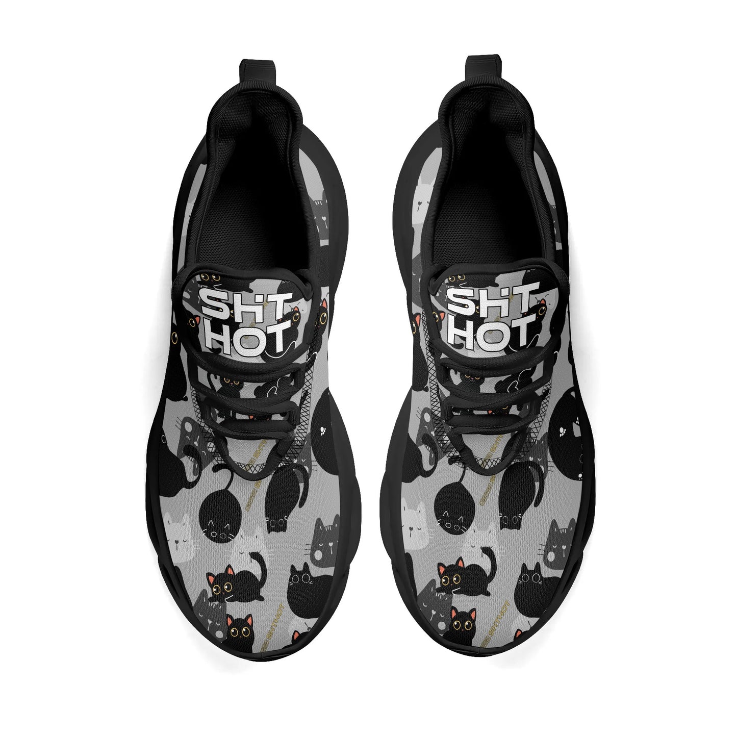 ShitHot Men's Premium M-Sole "FurryFeet" Sneakers - Black Cat #theshithotcompany