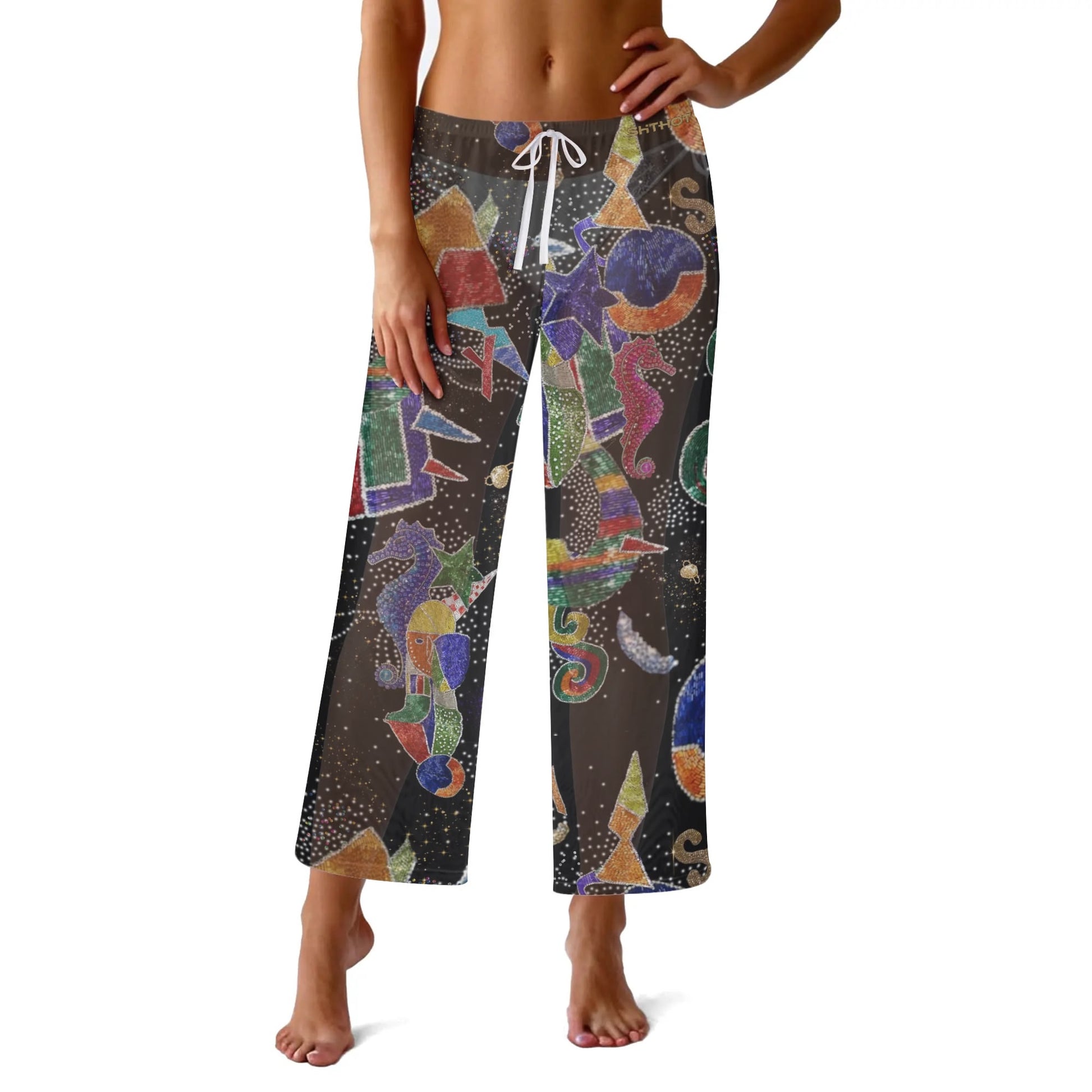 ShitHot Women's Transparent Chiffon Boho Beach Pants - The Jester