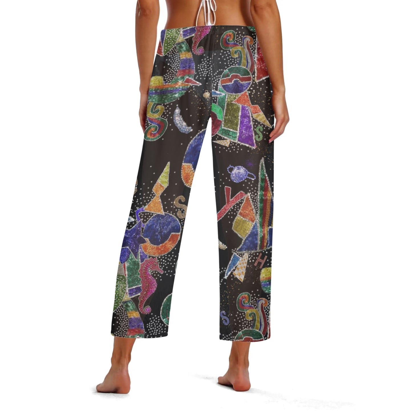 ShitHot Women's Transparent Chiffon Boho Beach Pants - The Jester