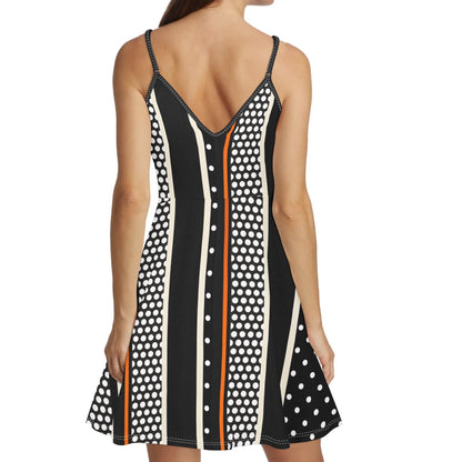 Women's ShitHot Spaghetti Strap Swing Dress  - Polka Dot Sunset