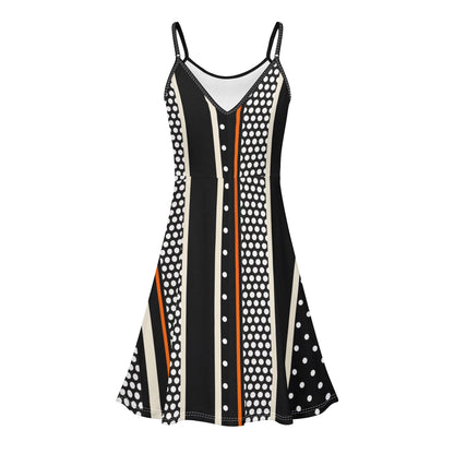 Women's ShitHot Spaghetti Strap Swing Dress  - Polka Dot Sunset