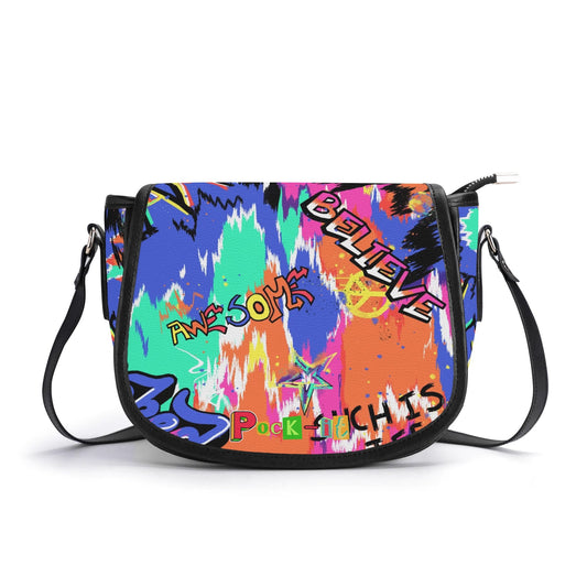 The Pock-It Saddle Handbag - Urban Graffiti- theshithotcompany