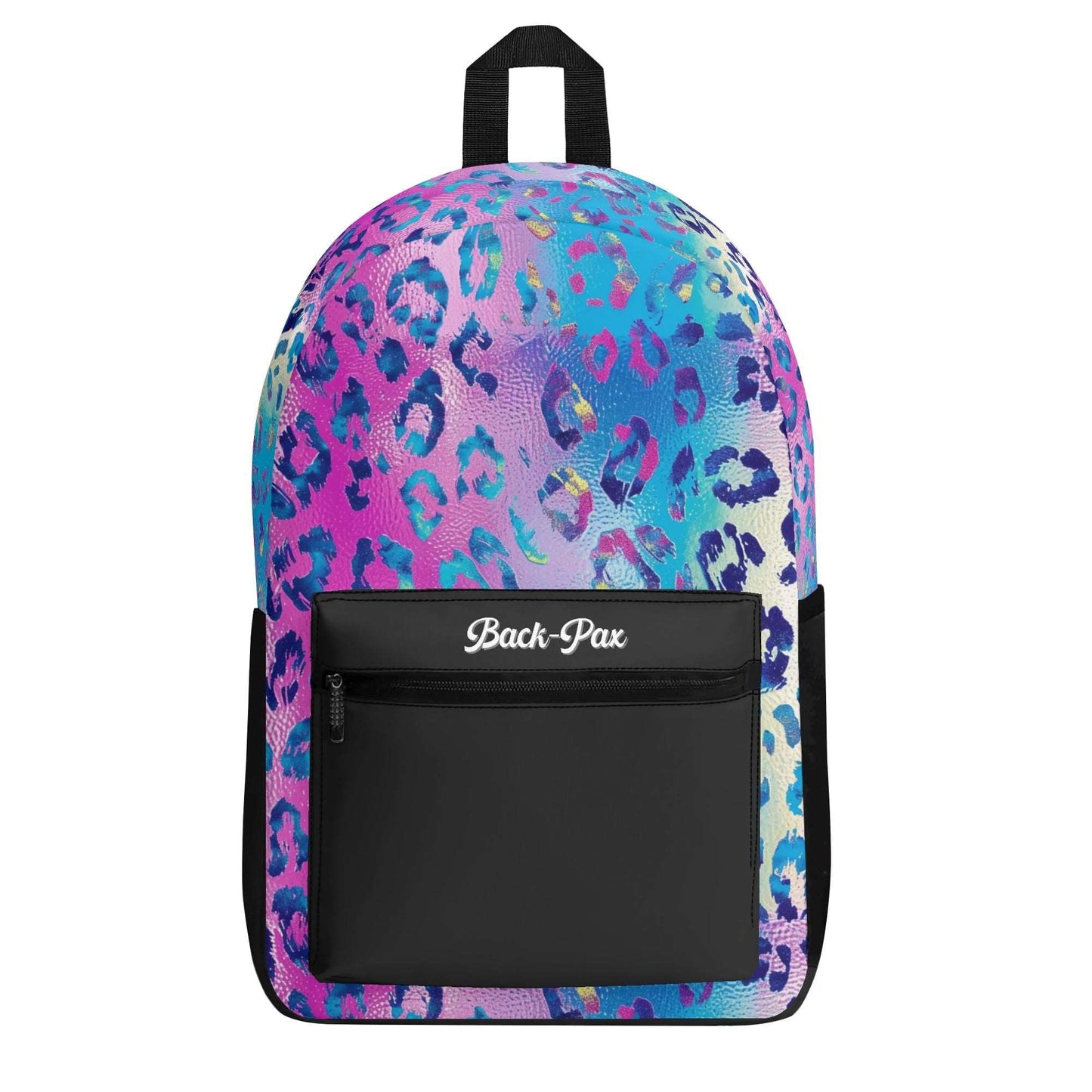 "Funky Leopard Backpack with vibrant abstract leopard design for a wild and stylish statement."