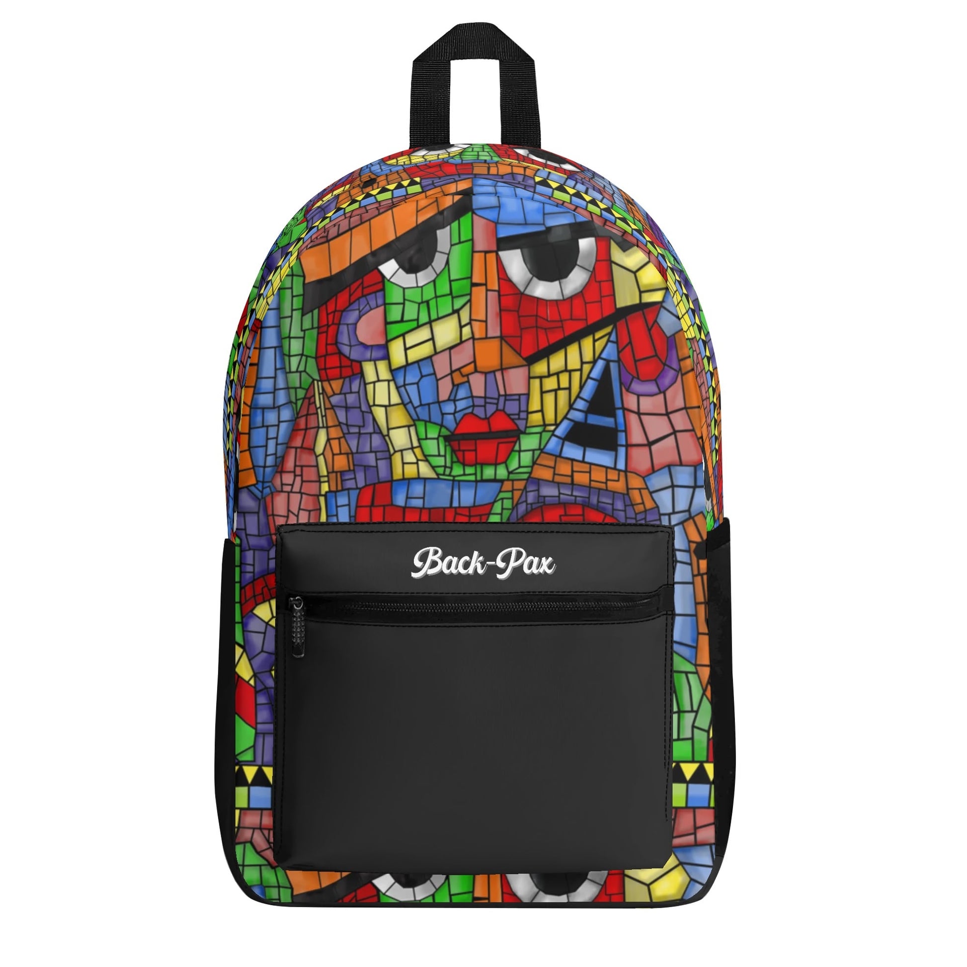 "'The Picasso' Backpack with an abstract mosaic design for creative individuals who love art."