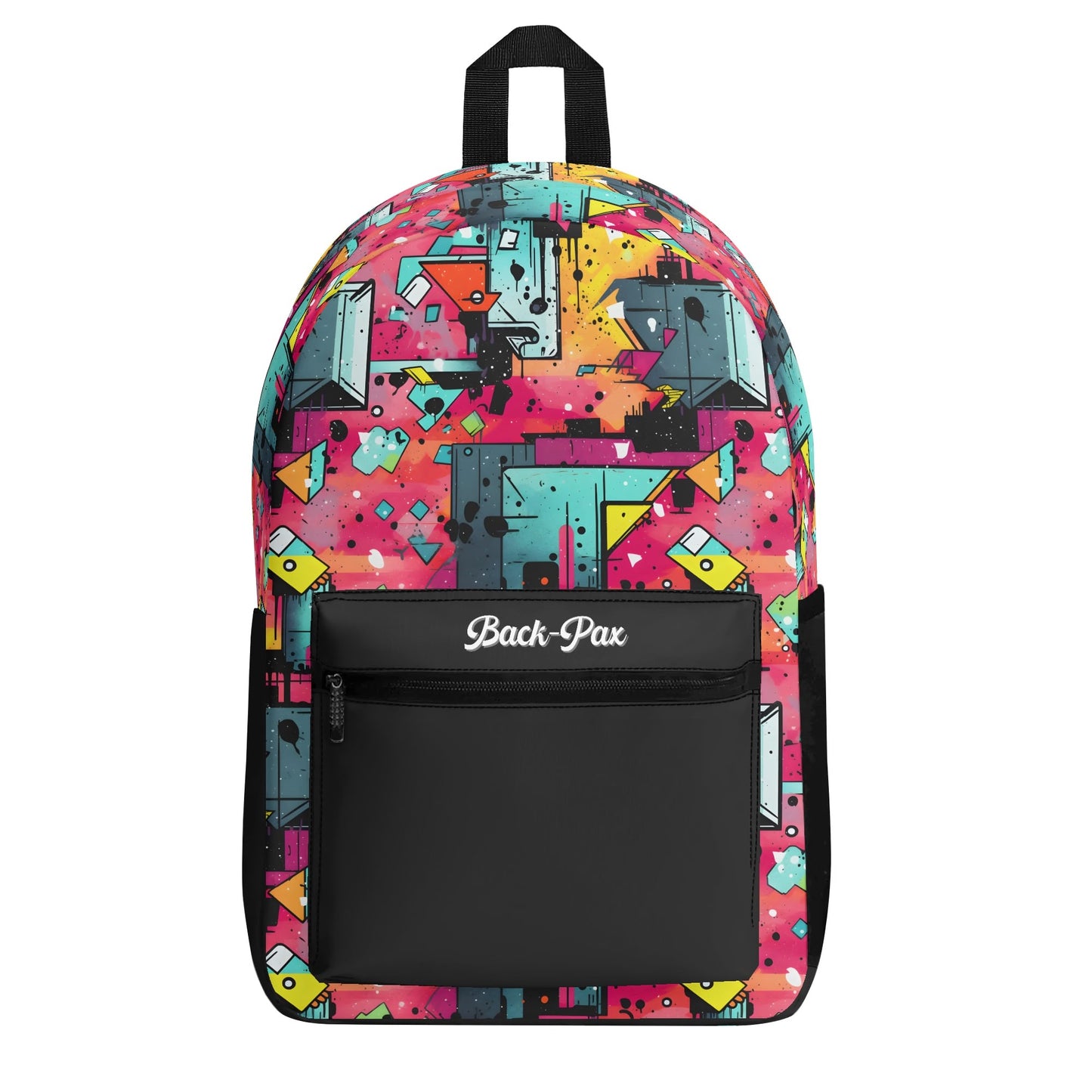 "Mystic Prism Backpack showcases swirling vibrant colors for a mesmerizing design."