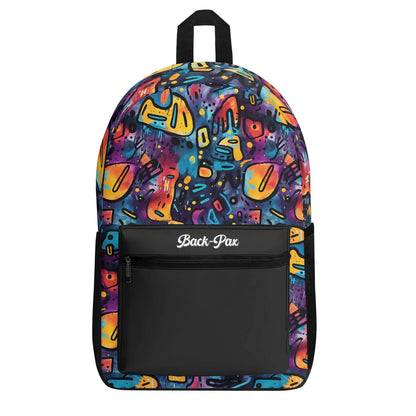 "Black Grunge Backpack features grunge-inspired elements for an edgy, urban style."