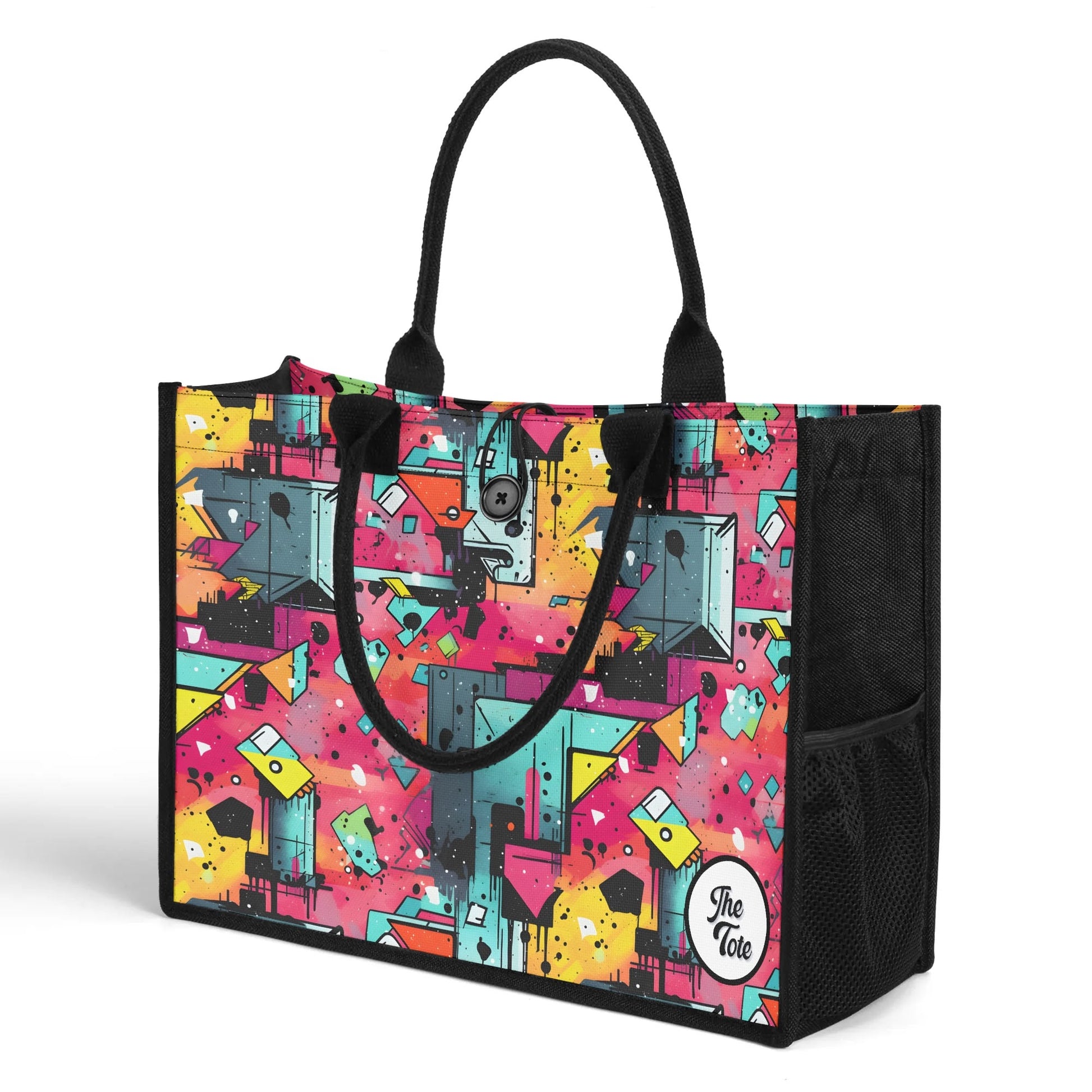 "Mesmerizing Mystic Prism tote bag by ShitHot, featuring swirling vibrant colors for a captivating and artistic look."