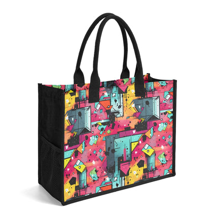 "Mesmerizing Mystic Prism tote bag by ShitHot, featuring swirling vibrant colors for a captivating and artistic look."