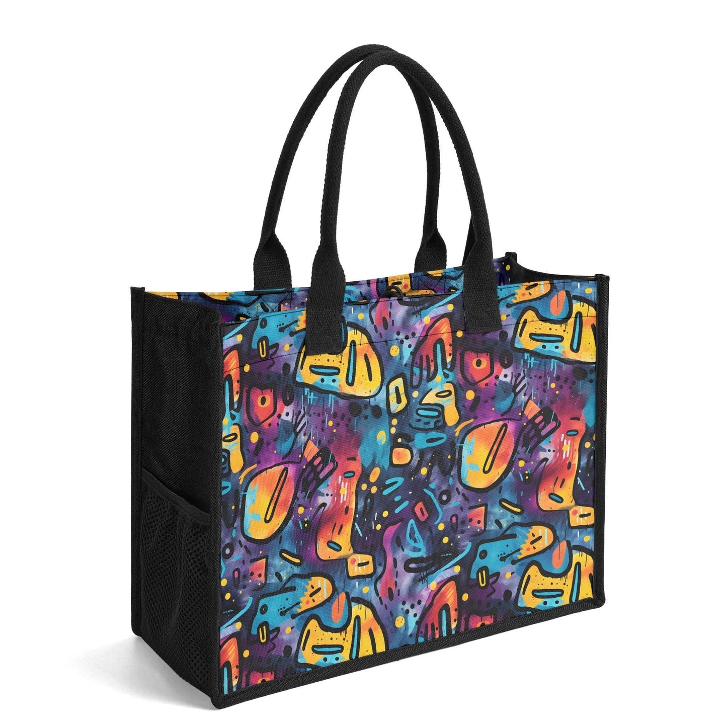 Edgy Black Grunge tote bag by ShitHot featuring a sleek black design with grunge elements, perfect for everyday use.