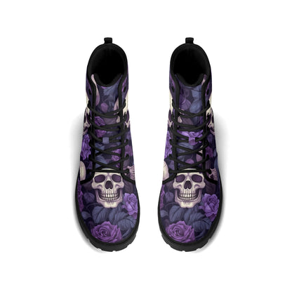 Treadz Signature Boots - Gothic Garden featuring skulls and bright flowers for a unique gothic touch by ShitHot.