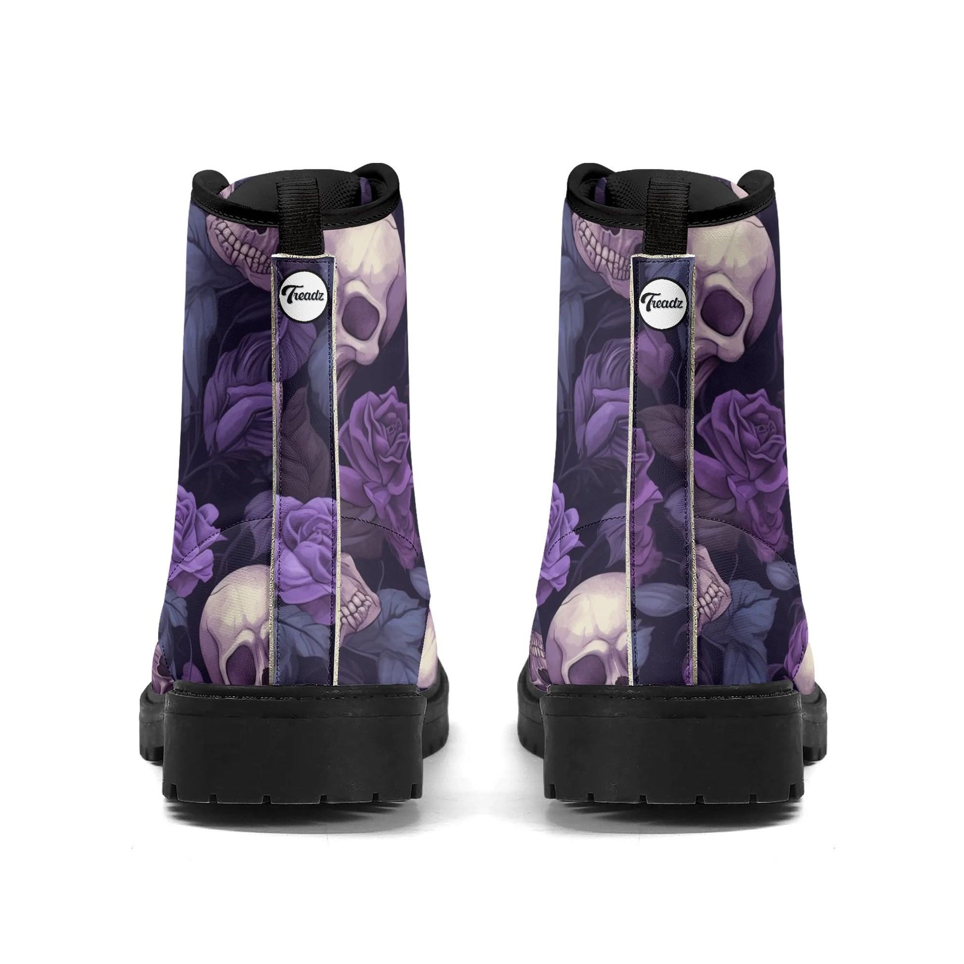 Treadz Signature Boots - Gothic Garden featuring skulls and bright flowers for a unique gothic touch by ShitHot.