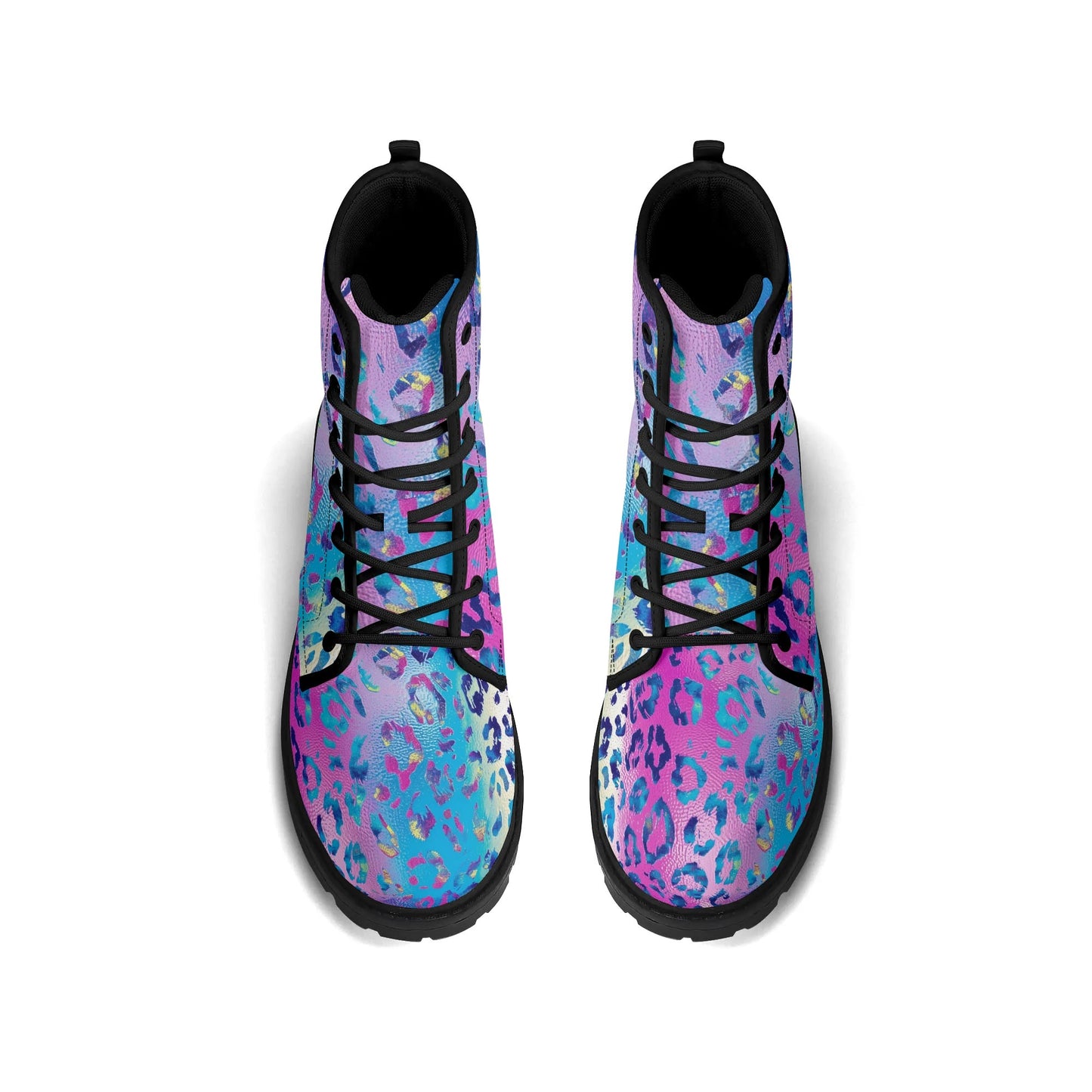 "Treadz Funky Leopard ankle boots featuring abstract leopard design, waterproof, and cushioned support by ShitHot."