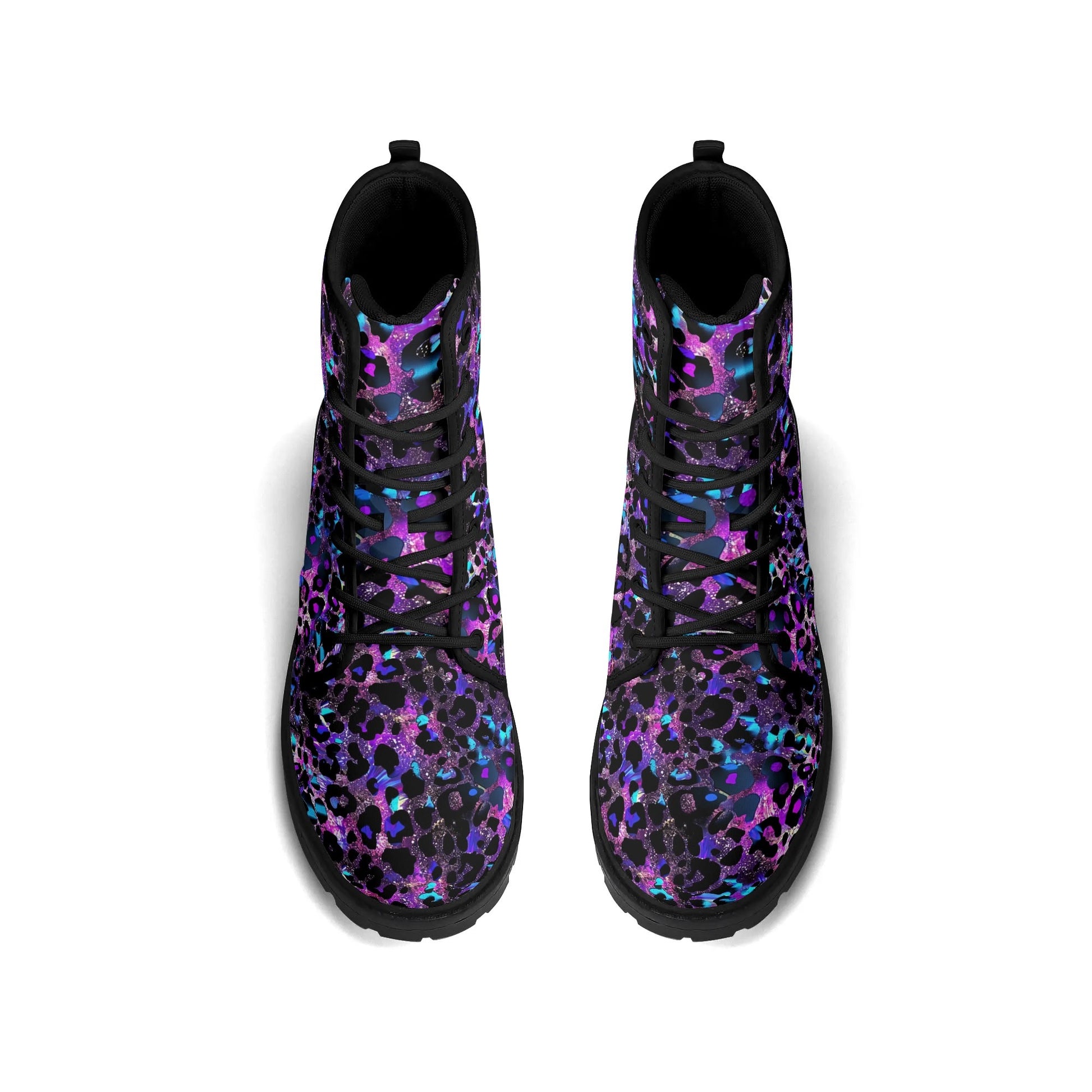 Treadz Signature Boots - Futuristic Leopard with neon hues, perfect for trendsetters by ShitHot.