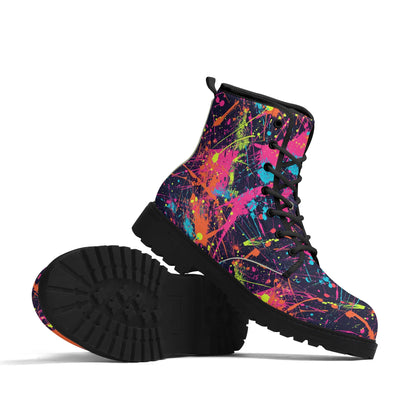 Treadz Signature Boots - Paint Splat with vibrant color splashes, perfect for creative souls by ShitHot.