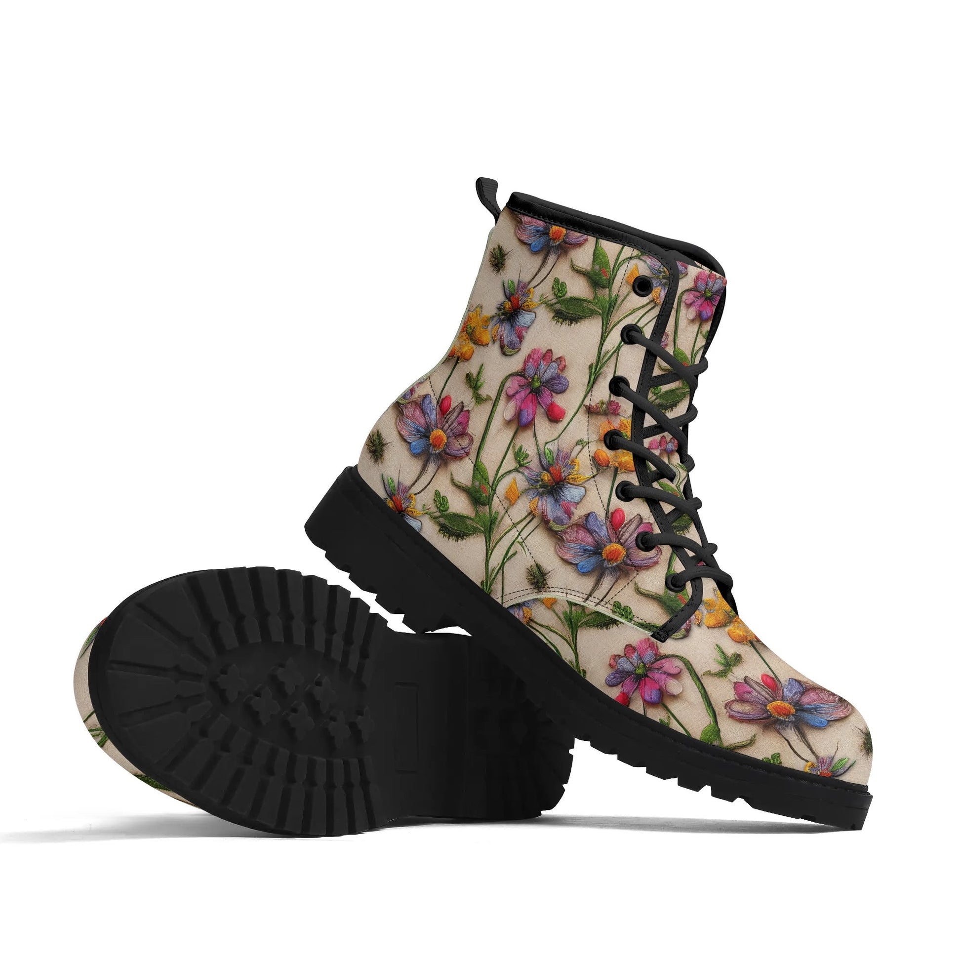 Treadz Signature Boots - Wildflower featuring stunning floral 3D design for nature lovers by ShitHot.