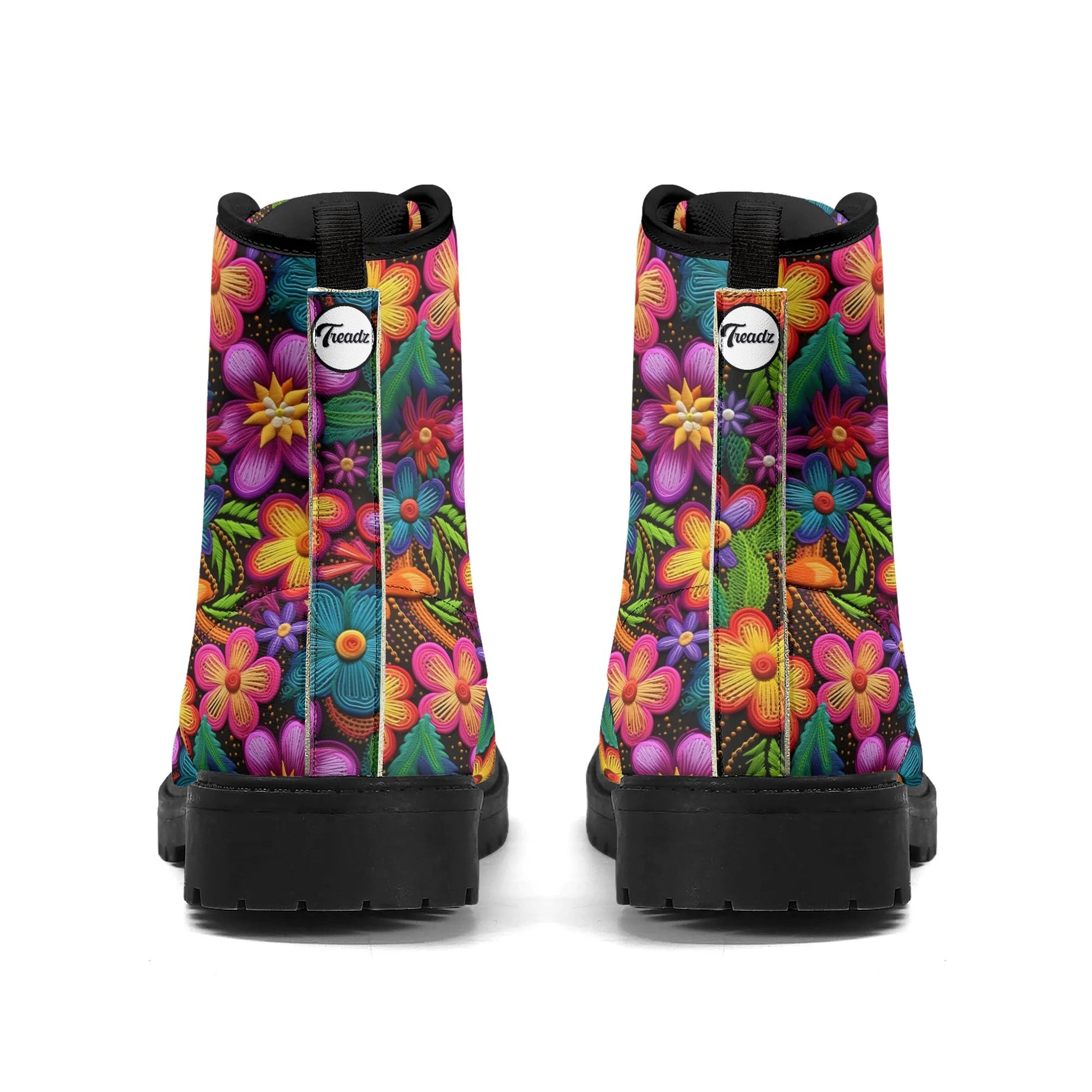 Treadz Signature Boots - 3D Posy showcasing vibrant flower petals, perfect for unique design enthusiasts by ShitHot.