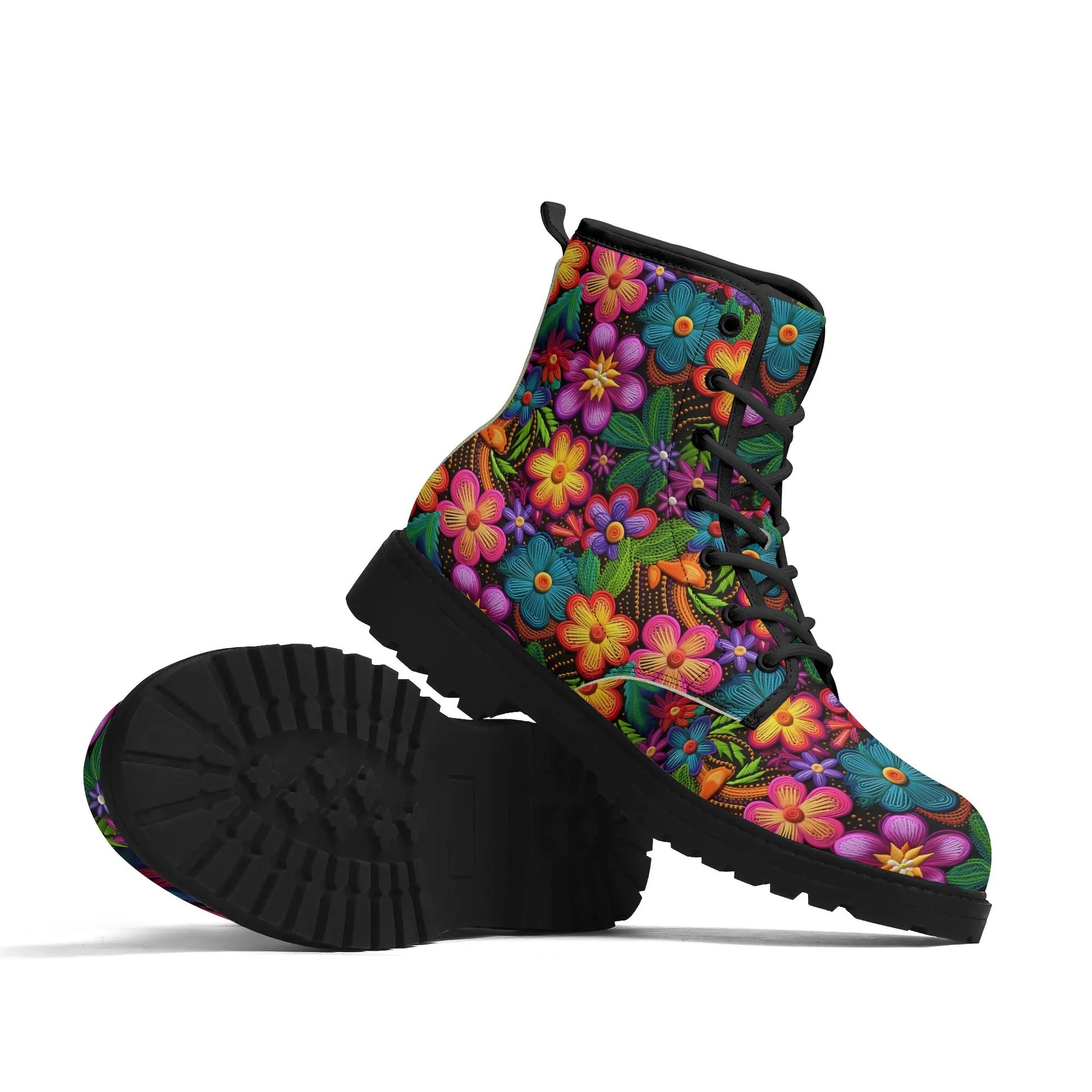 Treadz Signature Boots - 3D Posy showcasing vibrant flower petals, perfect for unique design enthusiasts by ShitHot.