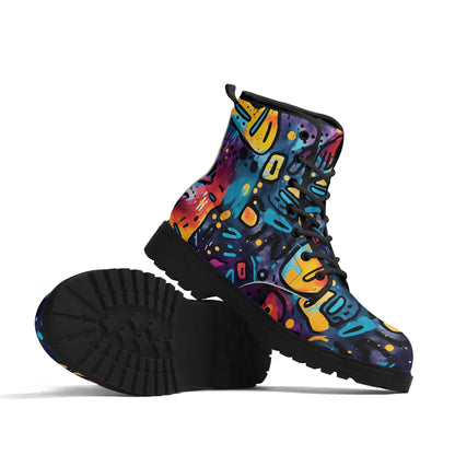 "Treadz Black Grunge ankle boots featuring grunge-inspired design, waterproof, and all-day comfort by ShitHot."