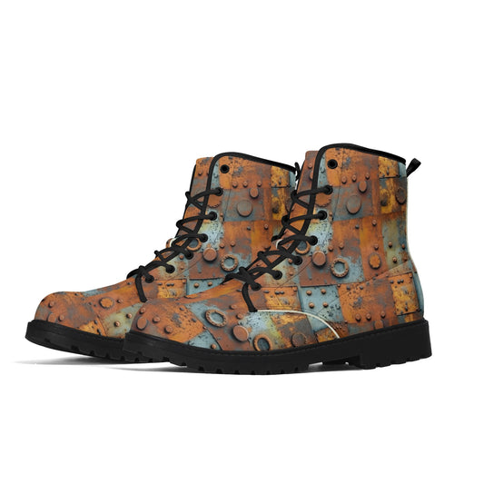 Treadz Signature Boots - Metal Head featuring oxidized panels with metal accents, for a bold look by ShitHot.