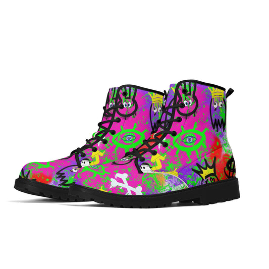 Treadz Signature Boots - The Notorious with playful graffiti pattern for creative styles by ShitHot.