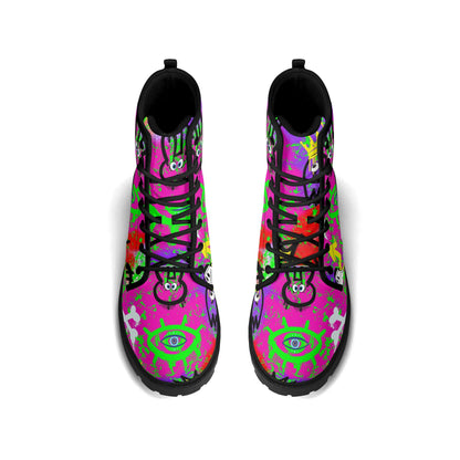 Treadz Signature Boots - The Notorious with playful graffiti pattern for creative styles by ShitHot.