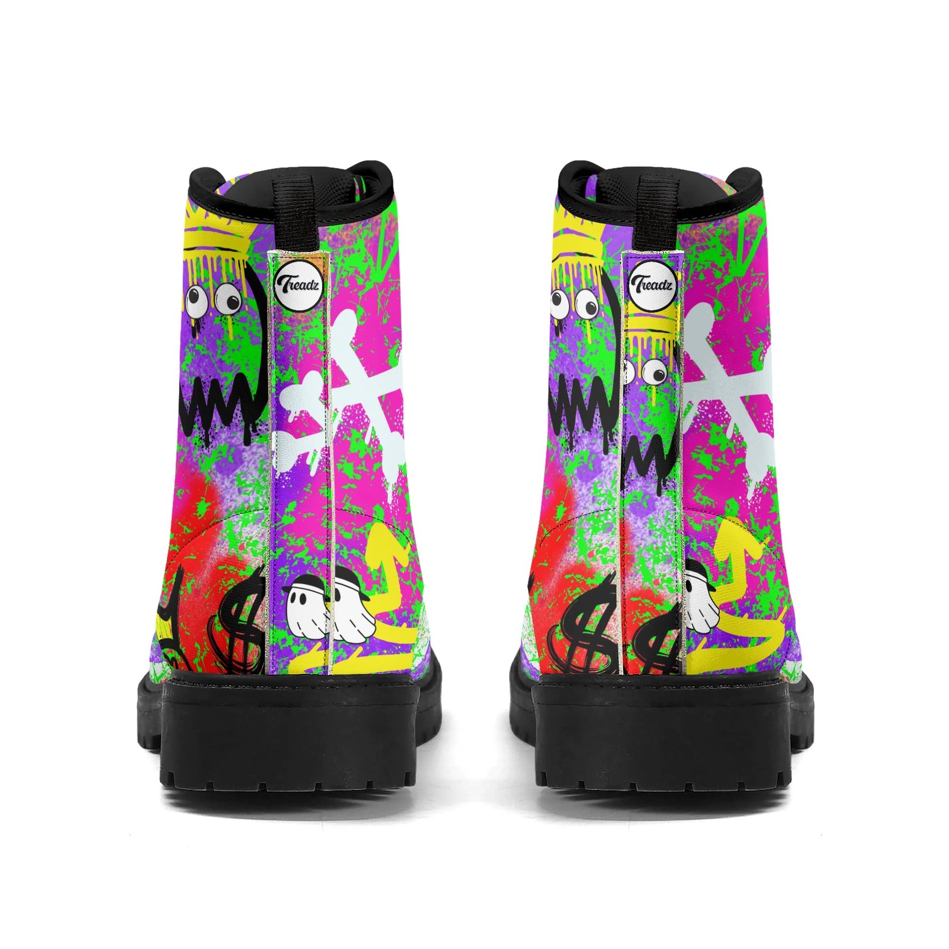 Treadz Signature Boots - The Notorious with playful graffiti pattern for creative styles by ShitHot.