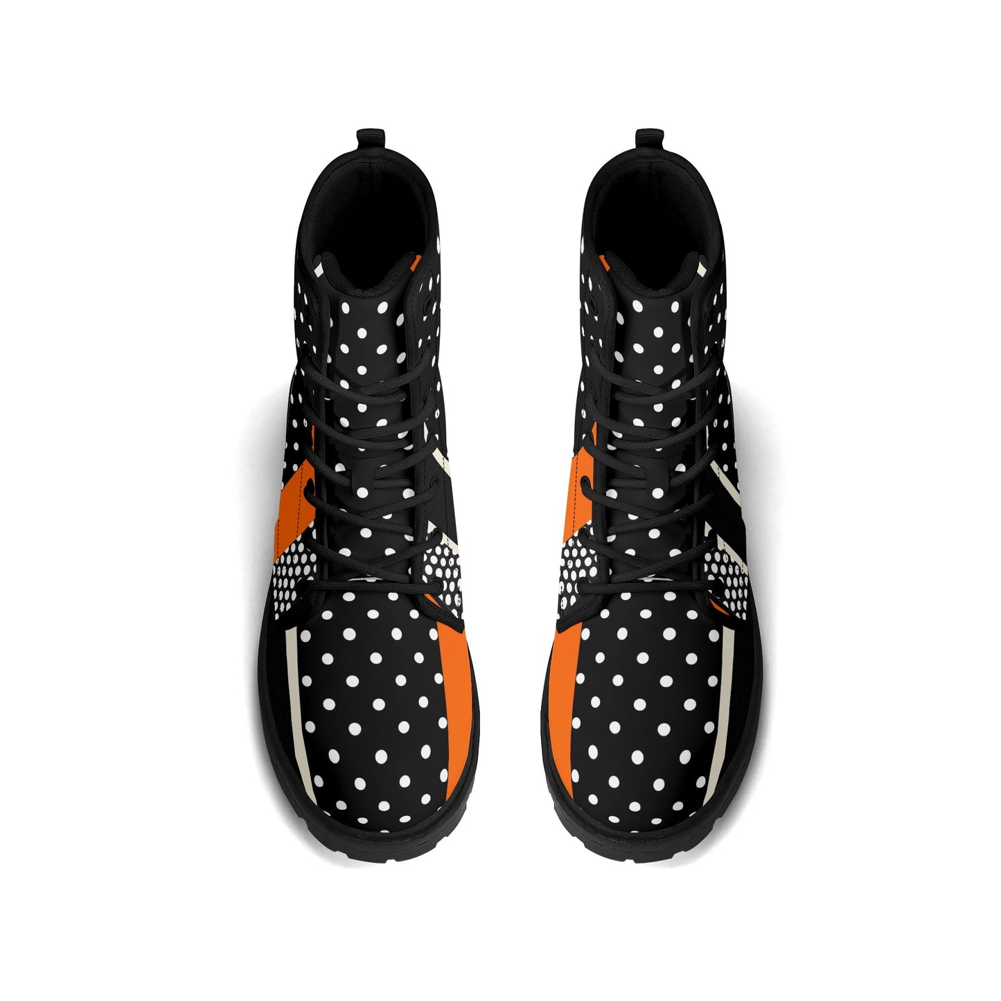 Treadz Signature Boots - Polkadot Sunset showcasing polka dots and bold stripes for a fun twist by ShitHot.