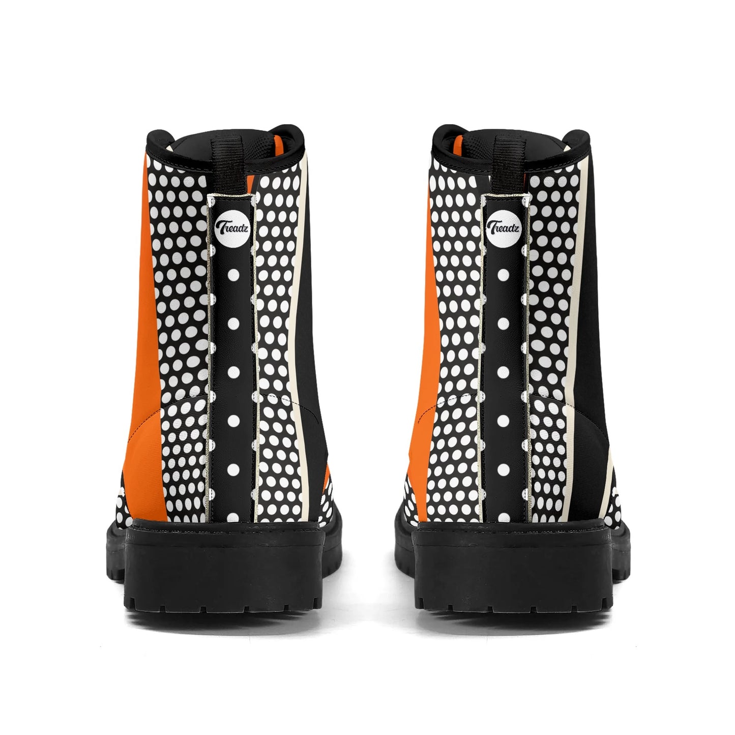 Treadz Signature Boots - Polkadot Sunset showcasing polka dots and bold stripes for a fun twist by ShitHot.