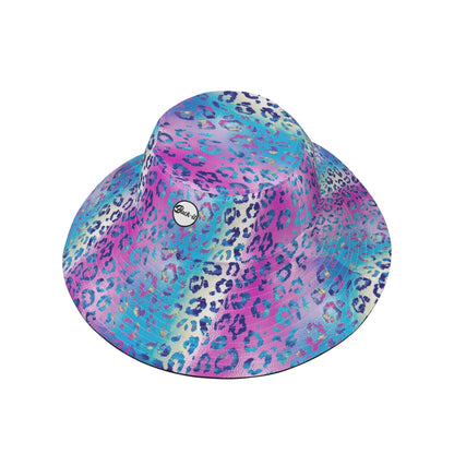 "ShitHot Buck-it Hat - Funky Leopard has a vibrant abstract design, breathable, UV protection, and is packable for sunny days."