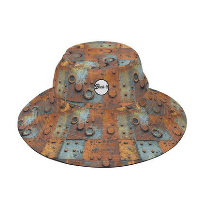 "ShitHot Buck-it Hat - Metal Head features a contemporary oxidized look, breathable, UV protection, and is packable for fun."