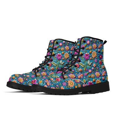 "Treadz Petal Pop ankle boots with vibrant flower print, waterproof construction, and cushioned support by ShitHot."