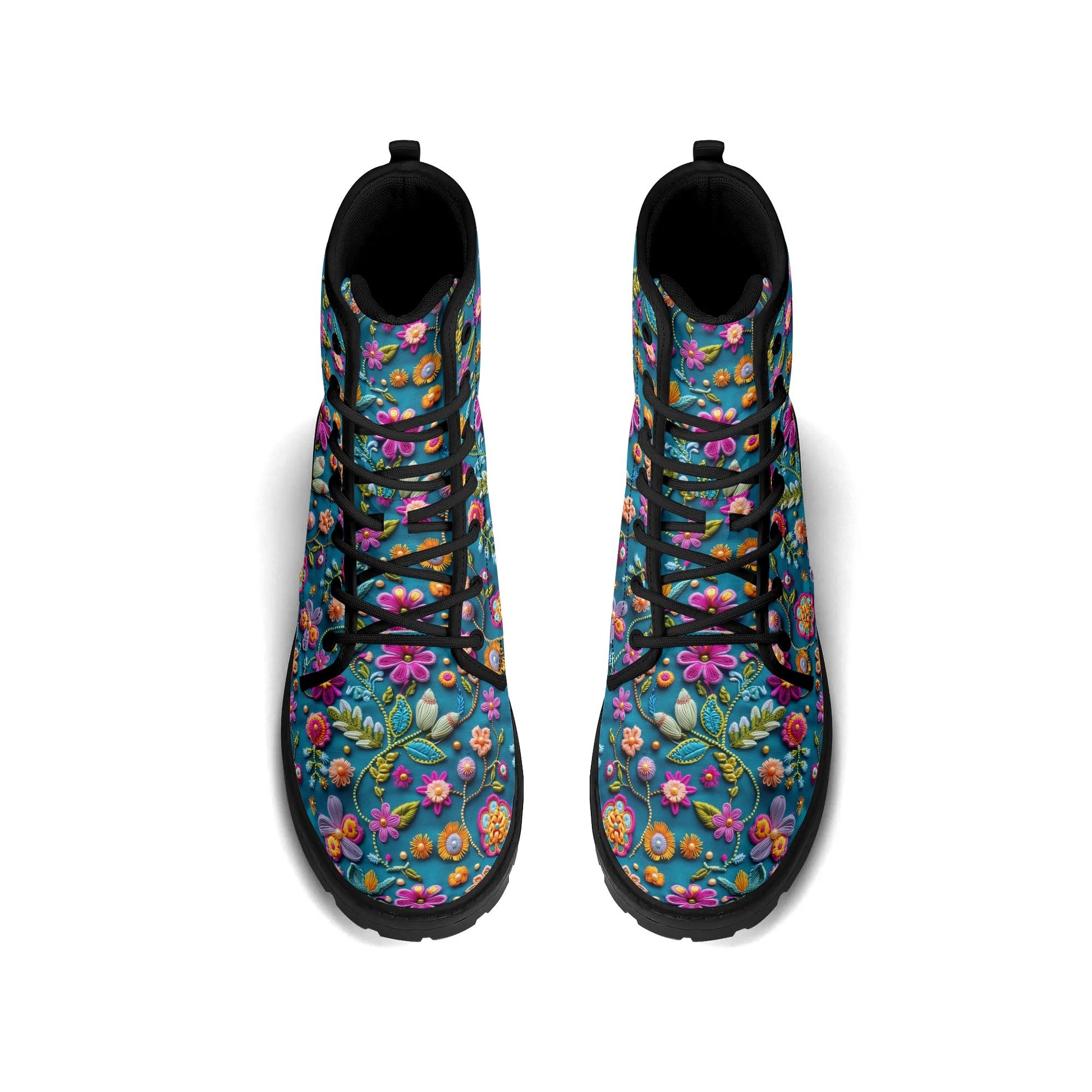 "Treadz Petal Pop ankle boots with vibrant flower print, waterproof construction, and cushioned support by ShitHot."