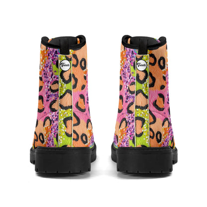 "Treadz Wild Sparkle ankle boots with modern leopard print and sequins, waterproof, and cushioned insoles by ShitHot."