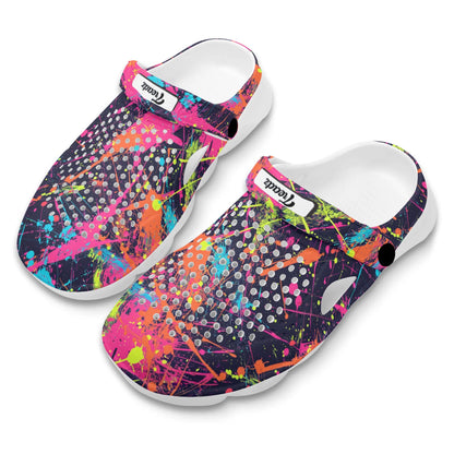 Treadz Clogs - Paint Splat by ShitHot
"Artistic paint splatter design clogst, ensuring vibrant style and comfort for creative individuals."