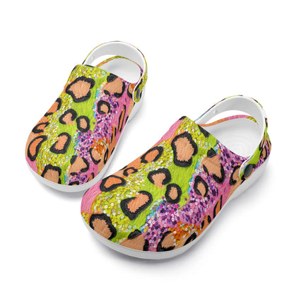 "Treadz Nursing Slide On Clogs - Wild Sparkle by ShitHot, vibrant, comfortable, slip-resistant." theshithotcompany