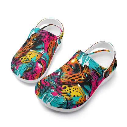 "Treadz Nursing Slide On Clogs - Wild Leopard by ShitHot, stylish, lightweight, slip-resistant." theshithotcompany