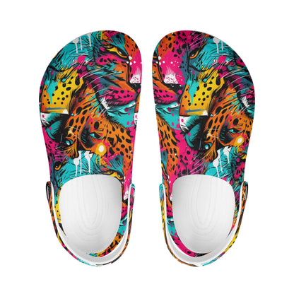 "Treadz Nursing Slide On Clogs - Wild Leopard by ShitHot, stylish, lightweight, slip-resistant." theshithotcompany