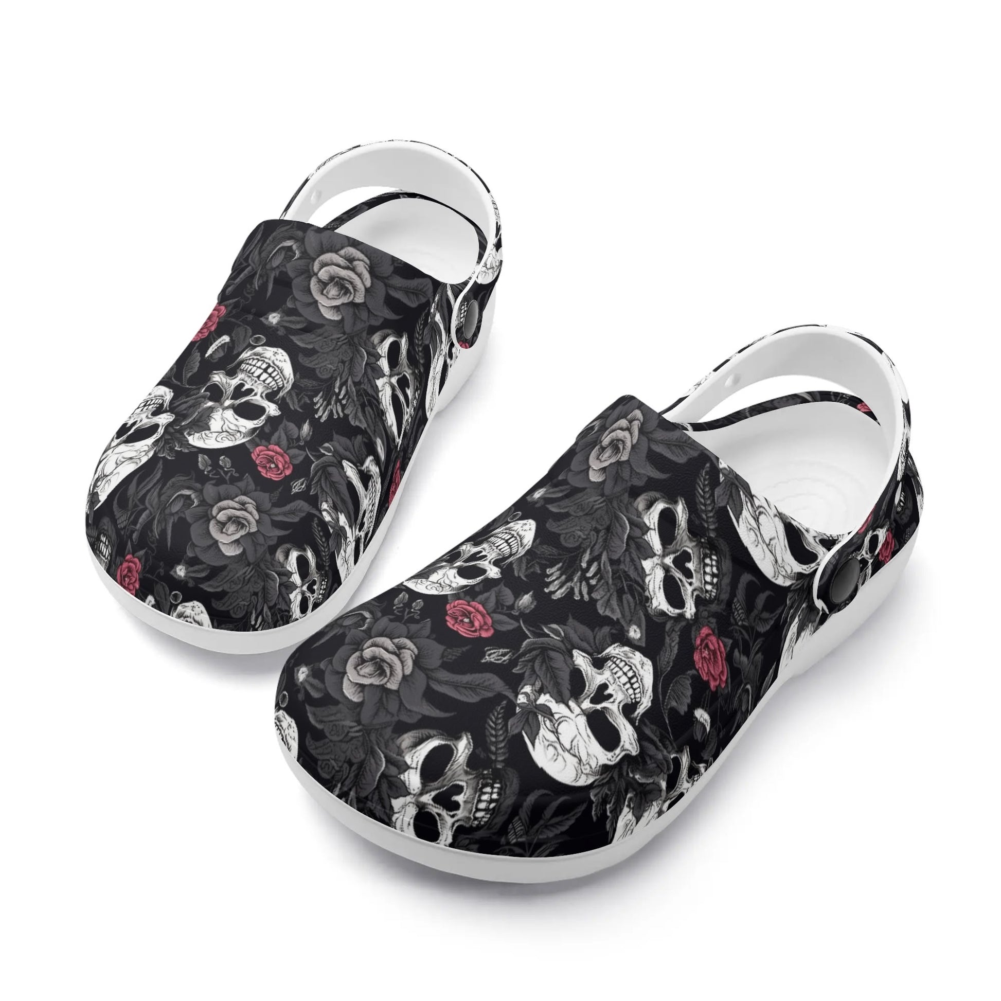 "Treadz Nursing Slide On Clogs - Skull Rebel by ShitHot, bold design, comfortable, easy to clean." theshithotcompany