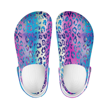 "Treadz Nursing Slide On Clogs - Funky Leopard by ShitHot, fun design, comfortable, easy to clean." theshithotcompany