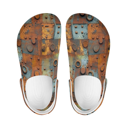 "Treadz Nursing Slide On Clogs - Metal Head by ShitHot, edgy style, easy to clean, slip-resistant." theshithotcompany